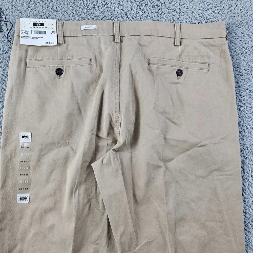 Joseph Abboud Pants Mens 36x31 Khaki Heritage Chino Comfort Stretch Golf Casual